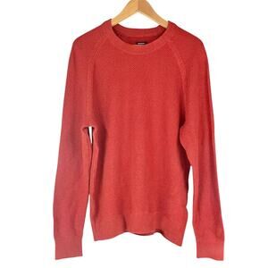 UNTUCKIT Like-New Fair Trade Organic Cotton Waffle Knit Sweater Red-Orange Sz M